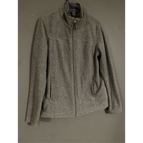 Natural Reflections Jacket Fleece Full Zip Sweater Gray Large - Picture 2 of 7